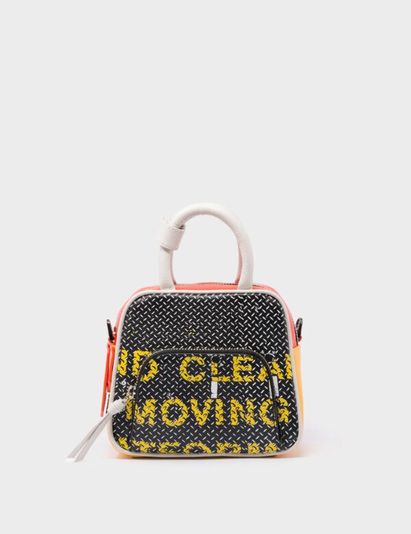 Marino Mini Crossbody Vermillion  Leather Bag - Subway Platform Design